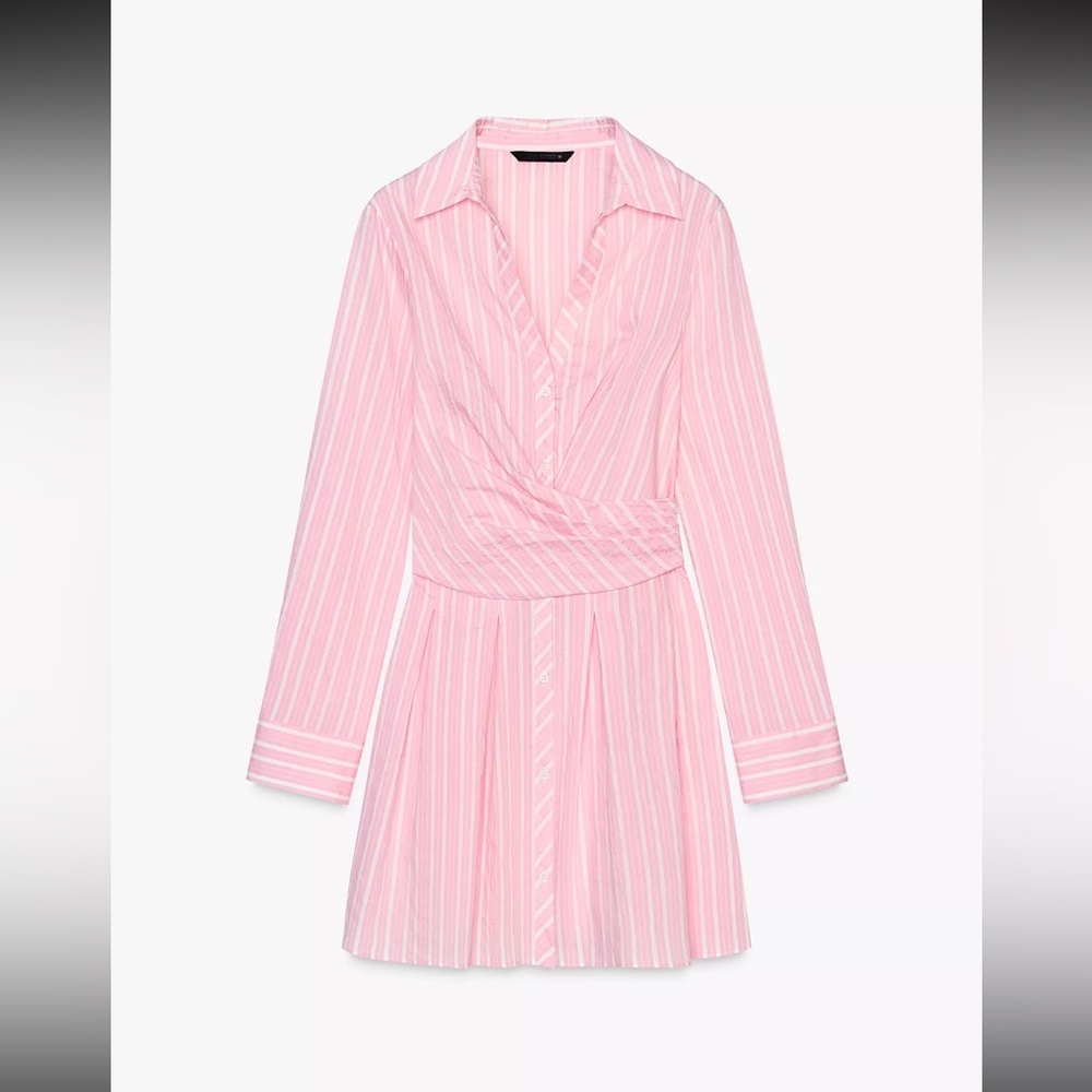Zara Pink Striped Mini Dress